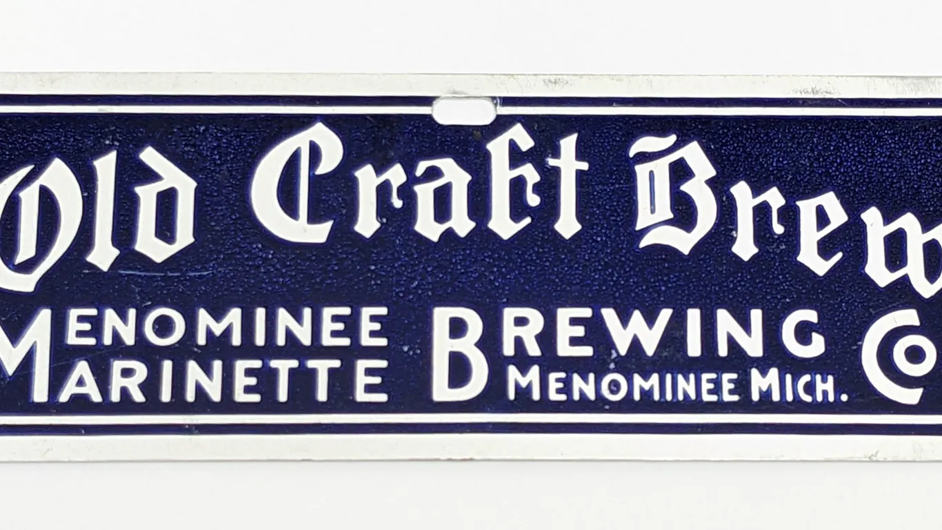 TAP MARKER BEER KEG SIGN OLD CRAFT BREW MENOMINEE MARINETTE BREWING CO MICHIGAN