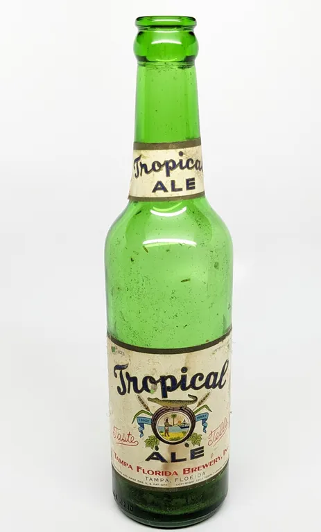 IRTP 12 OZ PAPER LABEL BEER BOTTLE TROPICAL ALE TAMPA FLORIDA BREWERY
