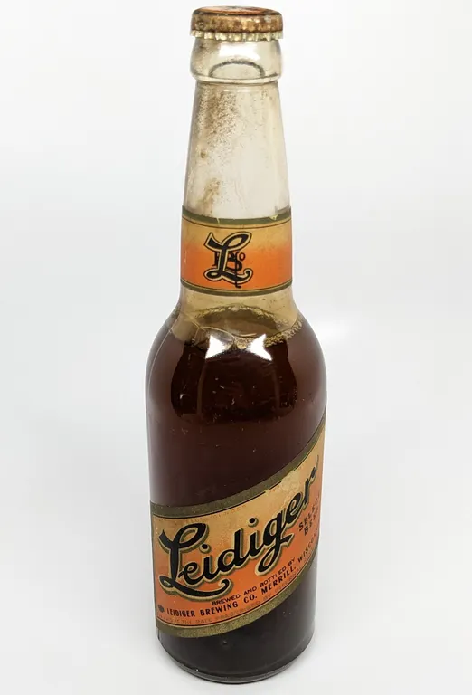 IRTP 12 OZ PAPER LABEL BOTTLE LEIDIGER SELECT BEER MERRILL WISCONSIN