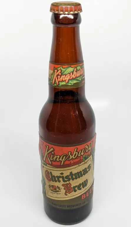 12 OZ PAPER LABEL BOTTLE KINGSBURY CHRISTMAS BREW BEER SHEBOYGAN WISCONSIN