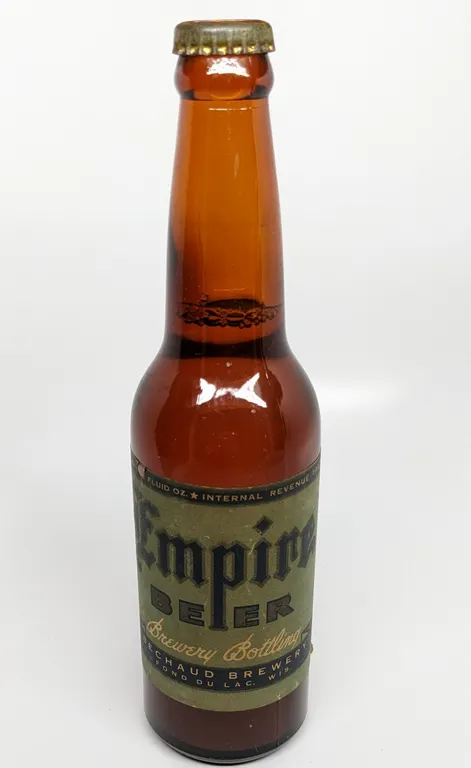 IRTP 12 OZ PAPER LABEL BOTTLE EMPIRE BEER BECHAUD BRWERY FOND DU LAC WISCONSIN