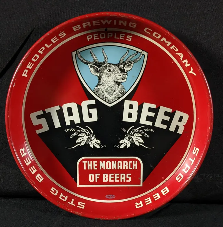 BEER TRAY STAG BEER PEOPLES BREWING DULUTH MINNESOTA