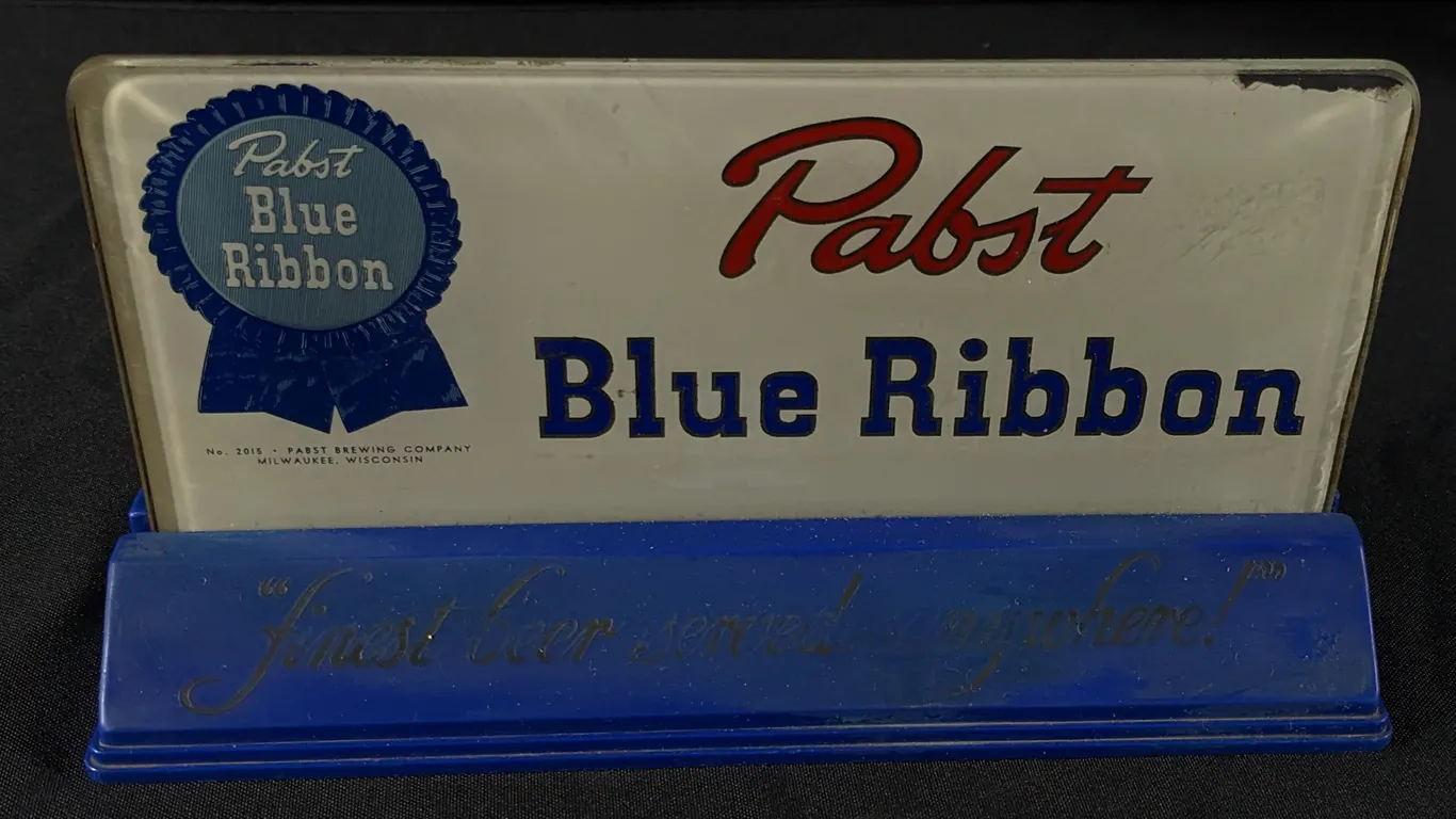 PABST BLUE RIBBON BEER BACK BAR SIGN