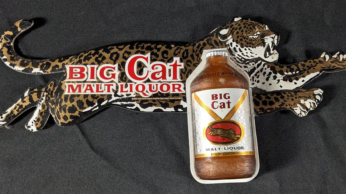 PABST BREWING BIG CAT MALT LIQUOR BEER SIGN MILWAUKEE WISCONSIN