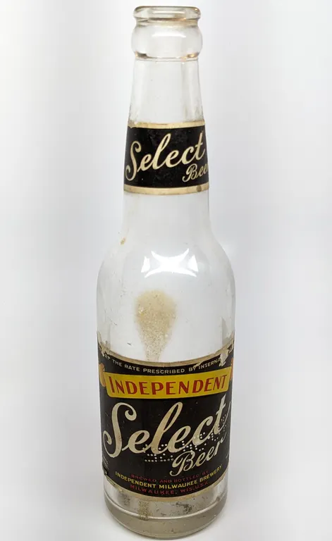 IRTP 12 OZ PAPER LABEL BOTTLE INDEPENDENT SELECT BEER MILWAUKEE WISCONSIN