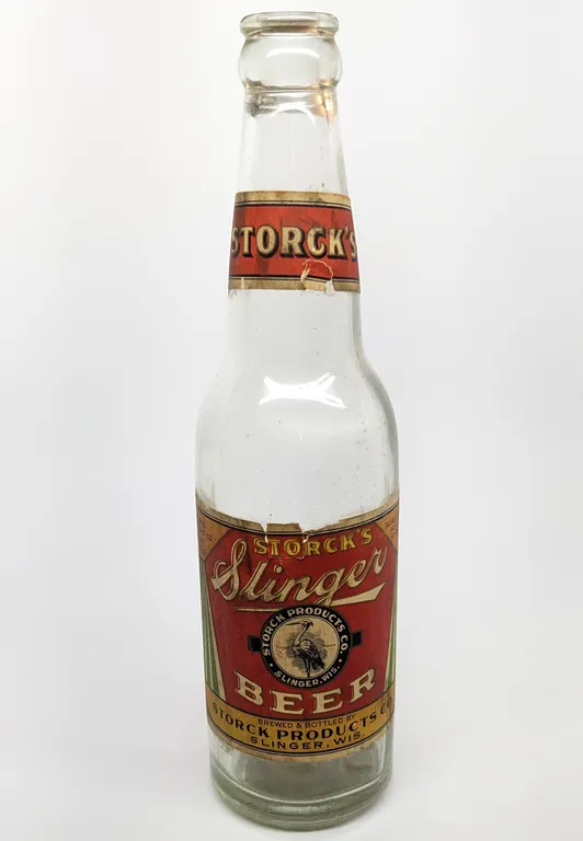 U-PERMIT IRTP 12 OZ PAPER LABEL BOTTLE STORCK'S SLINGER BEER WISCONSIN
