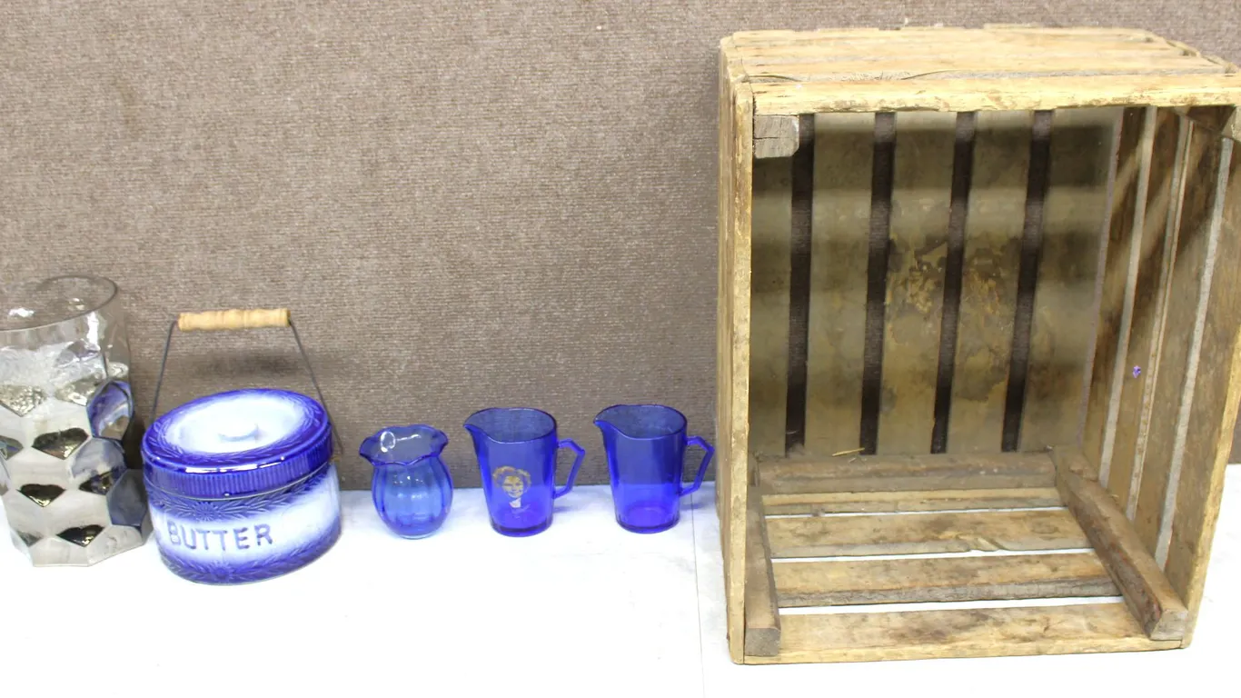 Glassware and Ceramic Butter Crock