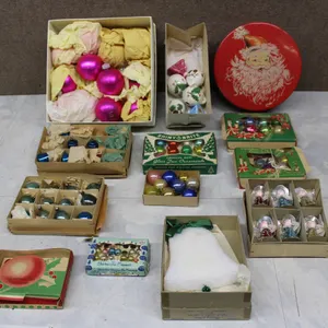 Glass Christmas Ornaments in Boxes