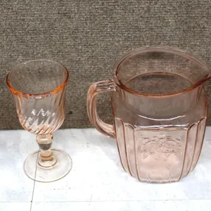 4 Pink Depression Glass Tableware