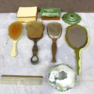 Vanity Set with Brushes, Mirror, and More