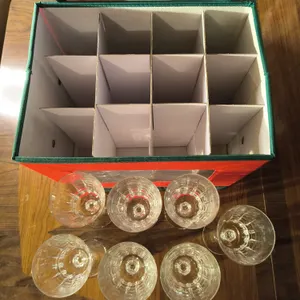 Vintage Durand Cristal D'Arques Lady Victoria "Chantelle" Wine Glass/Goblets 7 Pcs With Storage Case