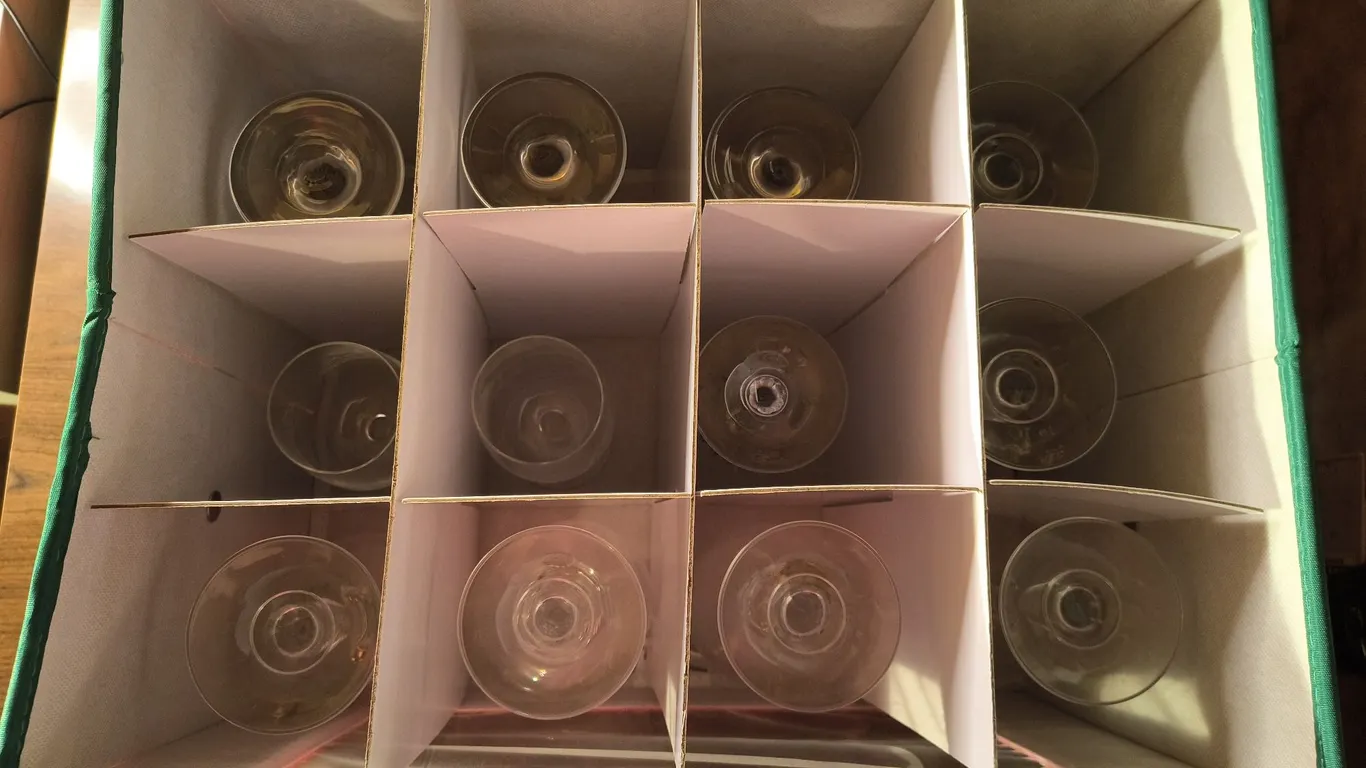 Vintage Variety Of Wine Glasses With Storage Case