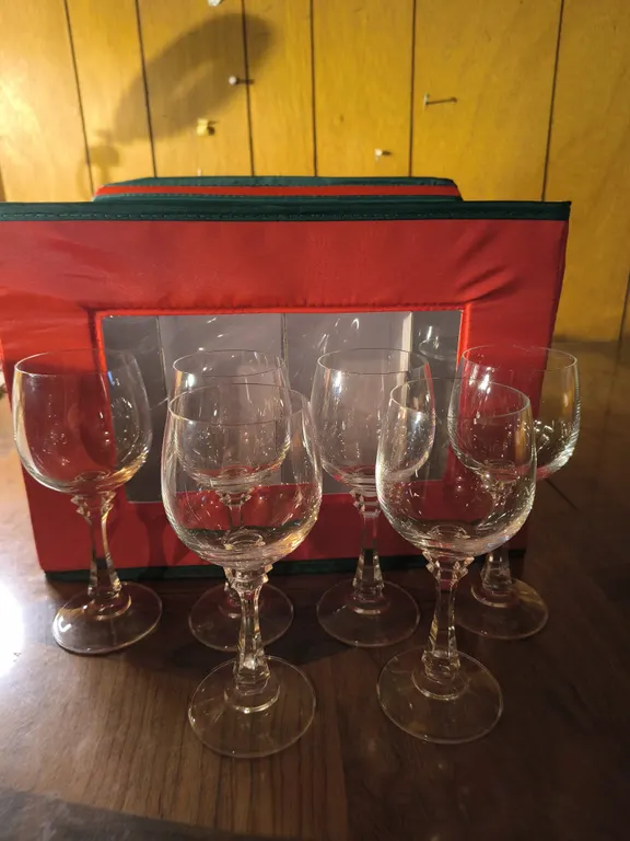 Vintage Crystal Wine Glasses x6 & Vintage West Virginia Glass Low Sherbet/Champagne Coupe x5 With St