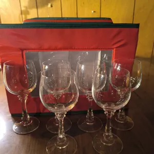 Vintage Crystal Wine Glasses x6 & Vintage West Virginia Glass Low Sherbet/Champagne Coupe x5 With St