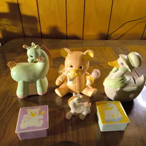 Enesco Baby’s First Coin Bank & Trinkets Lot