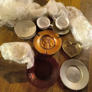 Vintage Mid-Century European Souvenir Trinket Dishes & Coffee Cup Lot