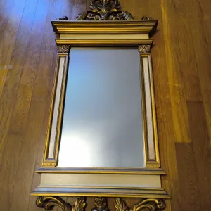 Vintage Syroco 2010 Ornate Baroque Rococo Style Gold Wall Mirror