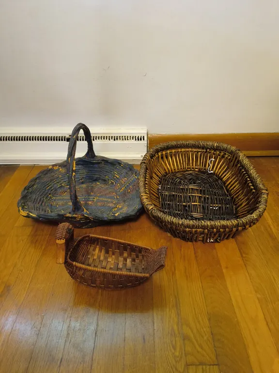 Vintage Hand-Woven Wicker Baskets Lot