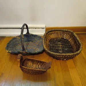 Vintage Hand-Woven Wicker Baskets Lot