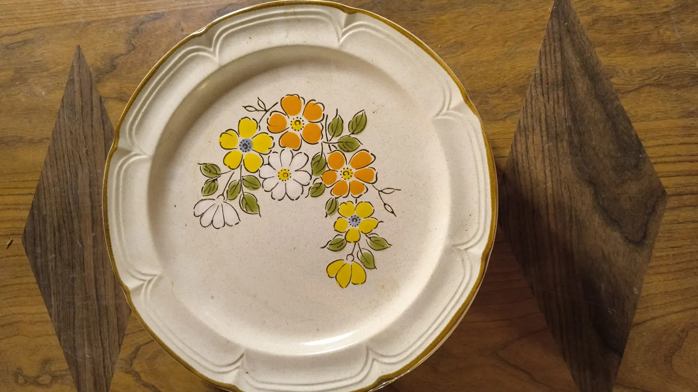Vintage Spring Garden Baroque Dinner Plate By Hearthside Stoneware Made in Japan Lot
