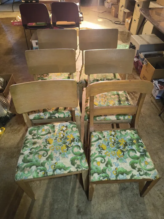 Vintage Mid-Century Modern Wooden Dining Chairs Lot
