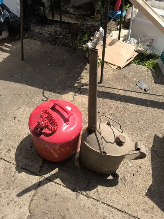 Vintage Long-Spout Railroad Oil Can & Can Canister Lot