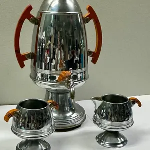 Art Deco Percolator, Cream & Sugar