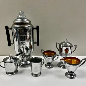 Art Deco Style Coffee Percolator/Urn, Cream & Sugar & More