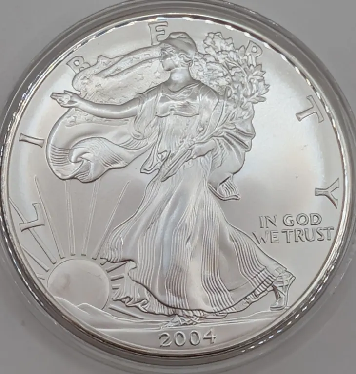 2004 American Silver Eagle $1 Brilliant Uncirculated (1 oz Fine Silver, Protective Capsule)