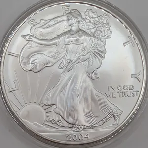 2004 American Silver Eagle $1 Brilliant Uncirculated (1 oz Fine Silver, Protective Capsule)