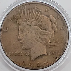 1924 Peace Silver Dollar - Philadelphia Mint - Circulated Condition with Antique Patina