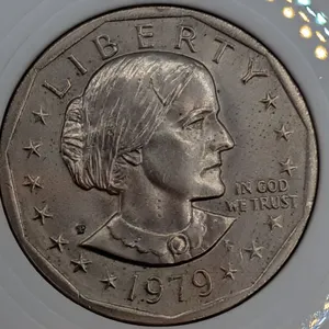 1979-P Susan B. Anthony Dollar - Narrow Rim Variety - Lightly Circulated AU Details