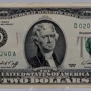 Series of 1976 $2 Federal Reserve Note - Neff/Simon (Green Seal, Circulated)