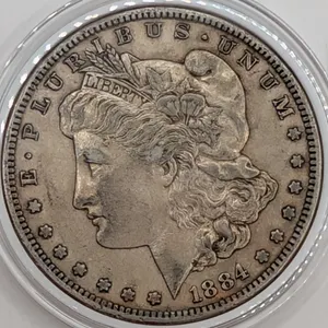 1884 Morgan Silver Dollar $1 Lightly Circulated (Philadelphia Mint, 90% Fine Silver)