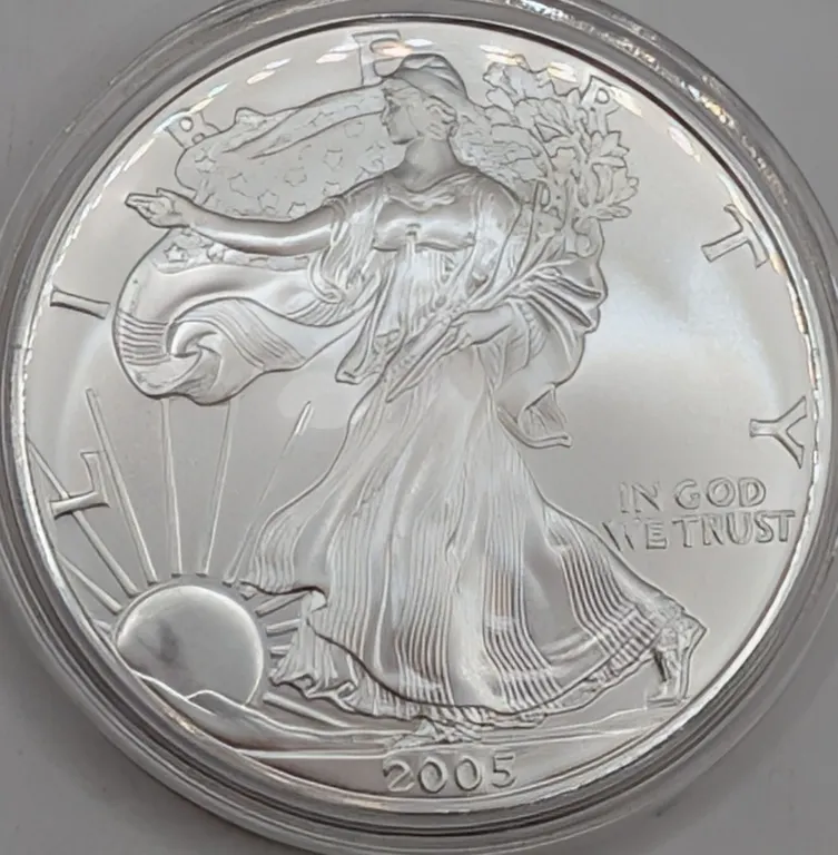 2005 American Silver Eagle $1 Brilliant Uncirculated (1 oz Fine Silver, Protective Capsule)