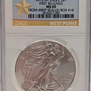 2012(W) American Silver Eagle $1 NGC MS69 First Releases - Struck at West Point (1 oz)
