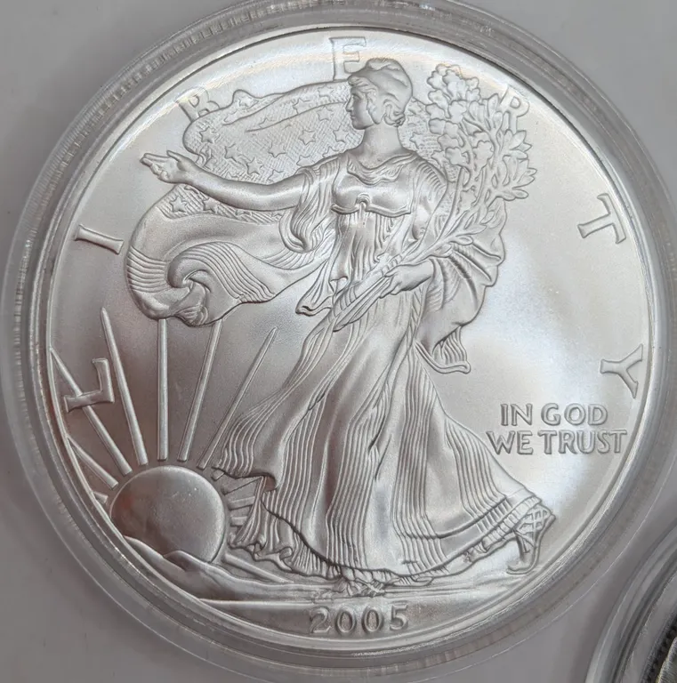 2005 American Silver Eagle $1 Brilliant Uncirculated (1 oz Fine Silver, Protective Capsule)