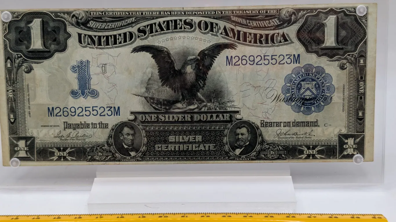 Encapsulated 1899 Series $1 "Black Eagle" Large Size Silver Certificate - Parker/Burke (Fr. 232)