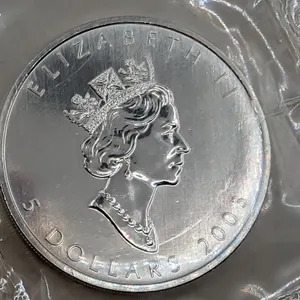 2003 Canada $5 Silver Maple Leaf 1 oz .9999 Pure (Original RCM Factory Mint Seal, BU)