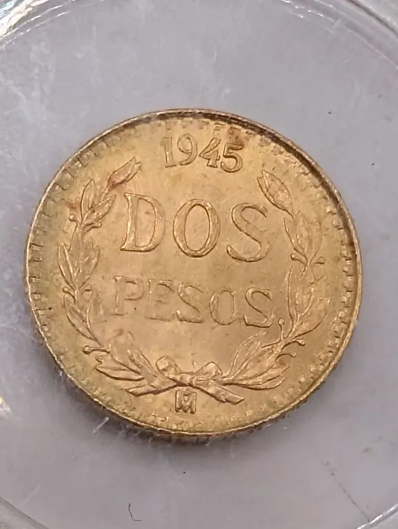 1945 Mexico Gold Dos Pesos ($2 Pesos) - Brilliant Uncirculated (0.0482 oz AGW)