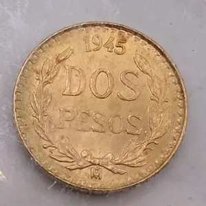 1945 Mexico Gold Dos Pesos ($2 Pesos) - Brilliant Uncirculated (0.0482 oz AGW)