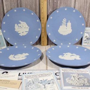 Wedgwood Jasperware Bicentennial of American Independence Plate Set - 4 Pcs