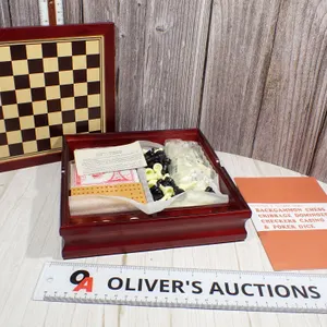 Deluxe Wooden Multi-Game 7-in-1 Combo Board Game Set with Storage Case