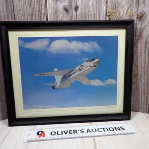 Vintage c. 1960s LTV Aerospace Corp. F-8 Crusader Promotional Lithograph Print
