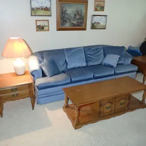 Traditional Warm Cherry Finished Coffee Table and Two Matching Side Tables Set