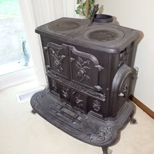 Antique Jewett & Root "Wild Rose No. 9" Cast Iron Parlor Wood Stove