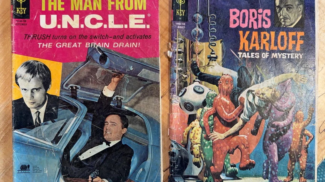 Pair of vintage Gold Key comics. Boris Karloff, and the Man from U.N.C.L.E.