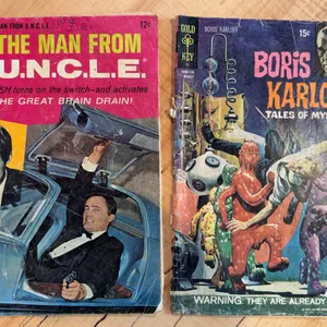 Pair of vintage Gold Key comics. Boris Karloff, and the Man from U.N.C.L.E.