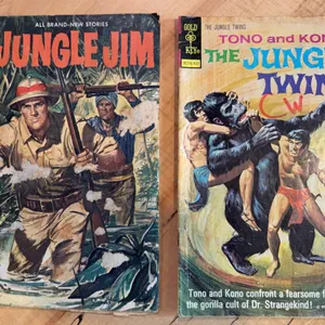 Pair of vintage jungle books. Includes jungle Jim #13 from 1957 and the Jungle twins
