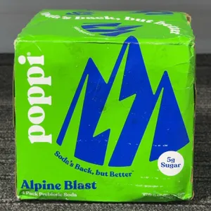 *NEW*  Poppi Alpine Blast Prebiotic Soda, 4 Pack - Best By: 7/2026